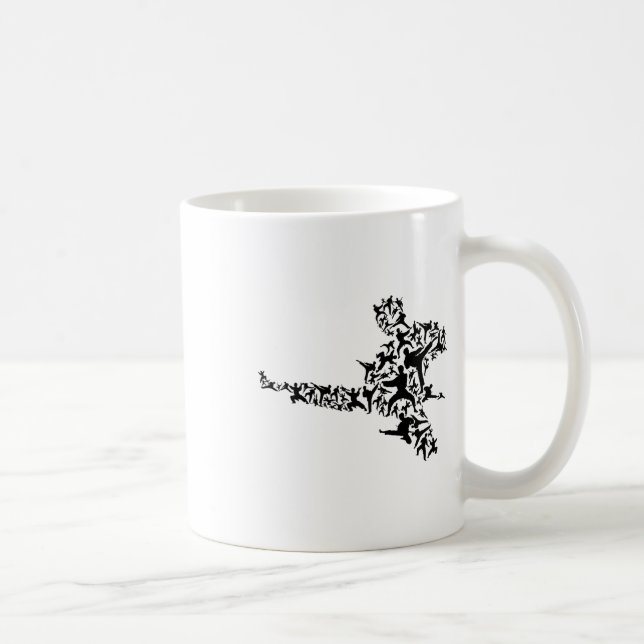 Caneca De Café Karate Martial Arts Voando Kick Boxboxer T (Direita)