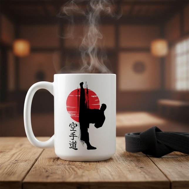Caneca De Café Karate Mawashi geri  (Criador carregado)