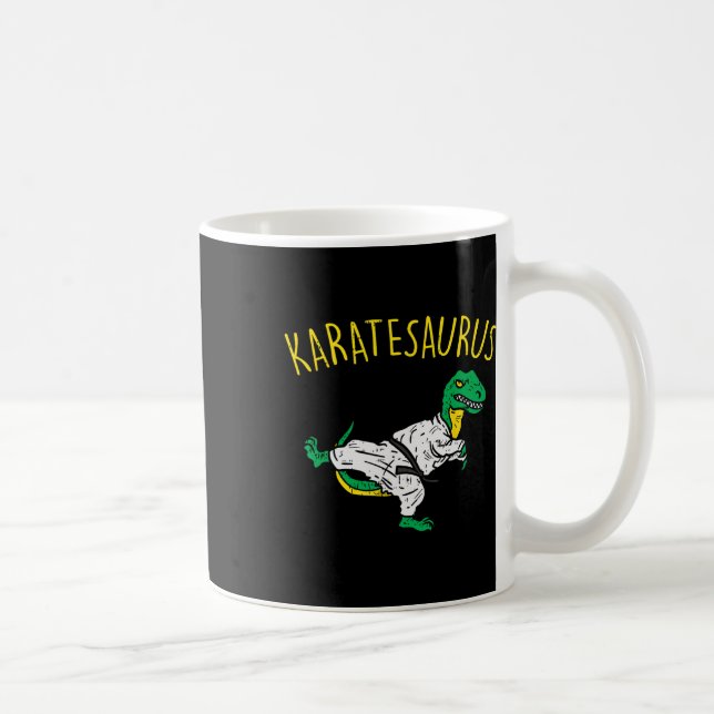 Caneca De Café Karatesaurus Trex Karate Funny Dinosaur Martial Ar (Direita)
