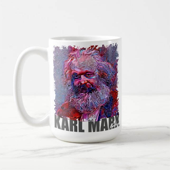 Caneca De Café KARL MARX - Retrato NFT por Marco Aureggi (Esquerda)
