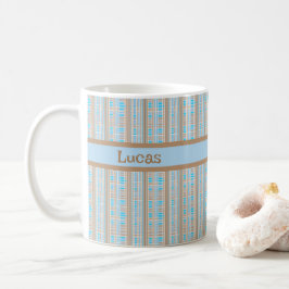 Caneca De Café Karomuster blau braun grau