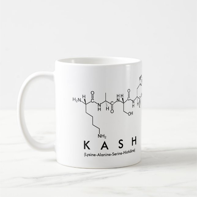 Caneca De Café Kash peptide name mug (Esquerda)