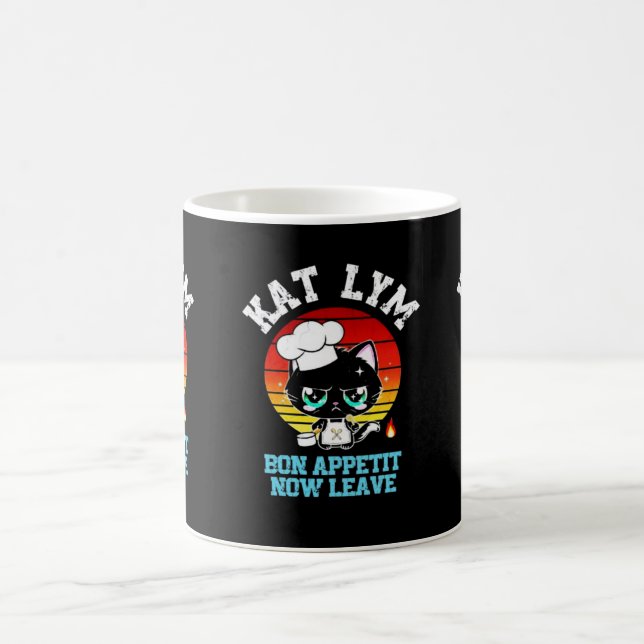 Caneca De Café Kat Lym Sarcastic Chef Cat - Bon Appetit Now Leave (Centro)