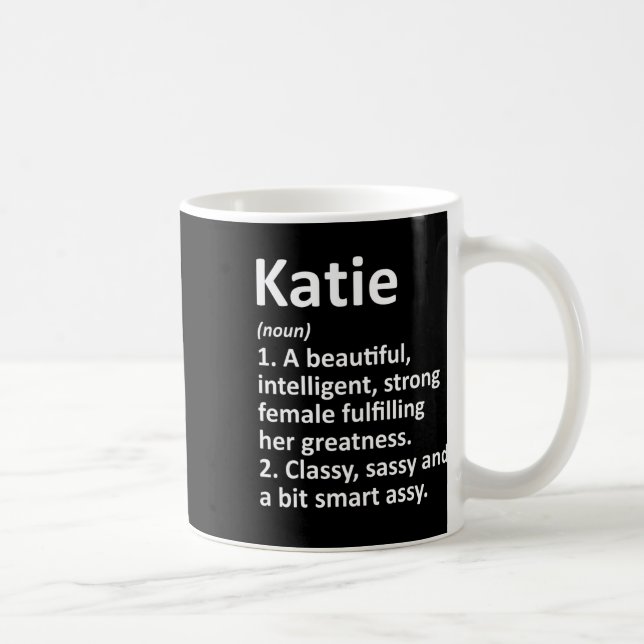 Caneca De Café Katie Definição Personalizada Nome Engraçado Natal (Direita)