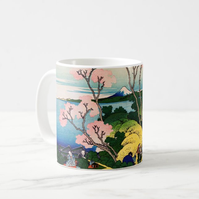 Caneca De Café Katsushika Hokusai - Gotenyama, Tokaido, Shinagawa (Frente Esquerda)