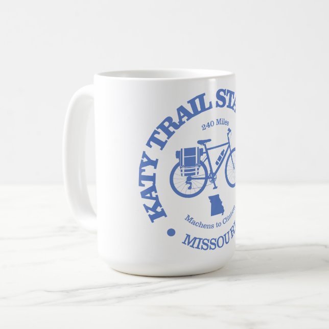 Caneca De Café Katy Trail State Park (ciclismo) (Frente Esquerda)
