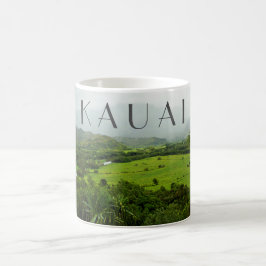Caneca De Café Kauai, cena de paisagem havaiana com texto
