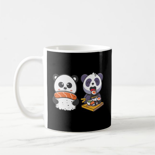 Caneca De Café Kawaii Anime Panda Sushi Japonês Nigiri Otaku (Esquerda)