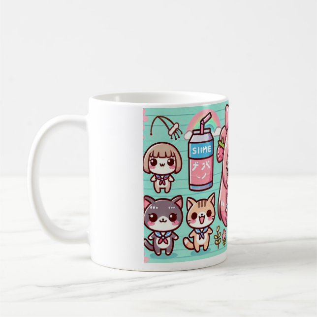 Caneca De Café kawaii anime tierno (Esquerda)