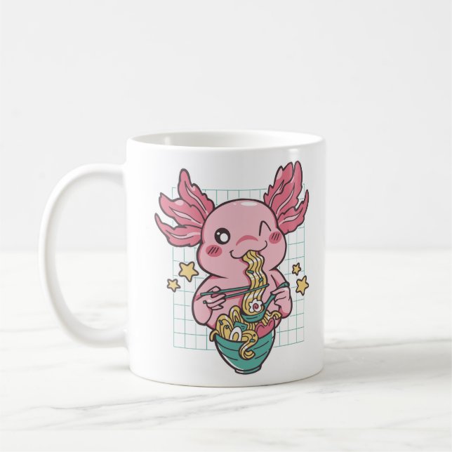 Caneca De Café Kawaii Axolotl come Ramen (Esquerda)