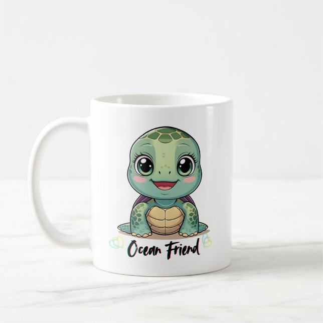 Caneca De Café Kawaii Baby Turtle Mug (Esquerda)