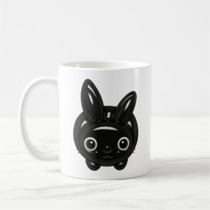 Caneca De Café Kawaii Black Bunny