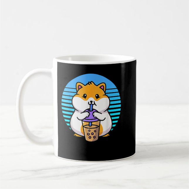 Caneca De Café Kawaii Boba Hamster Taro Bubble Pearl milk Tea (Esquerda)