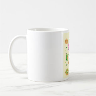Caneca De Café Kawaii Breakfast Pattern