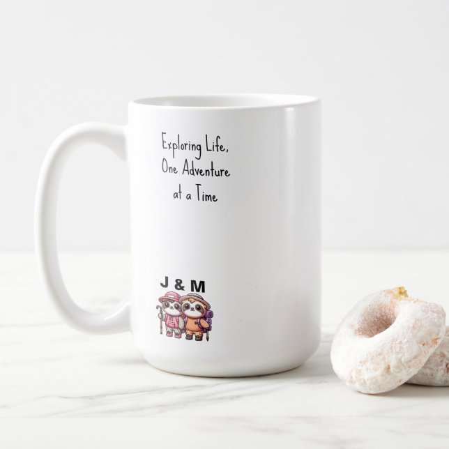 Caneca De Café Kawaii, Casal de Lama, Cute (Com Donut)