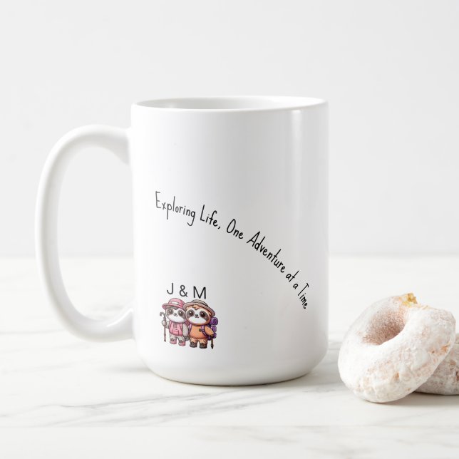 Caneca De Café Kawaii, Casal de Lama, Cute (Com Donut)