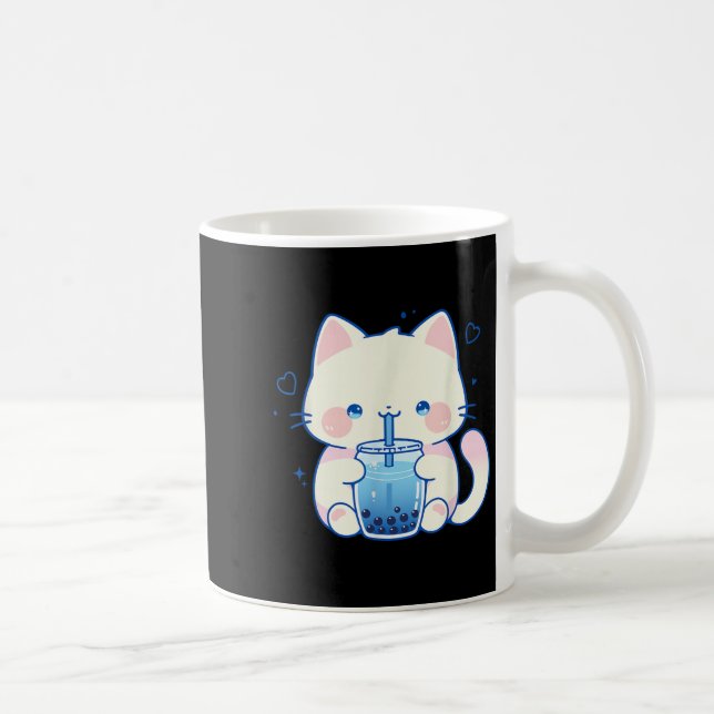 Caneca De Café Kawaii Cat Boba Japanese Cute Aesthetic Anime Girl (Direita)