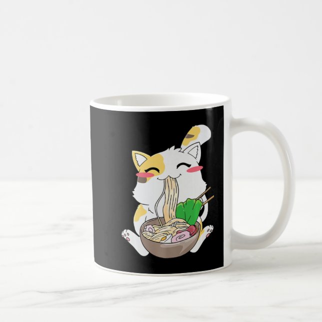 Caneca De Café Kawaii Cat Ramen Anime Comida Japonesa Garota-Pres (Direita)