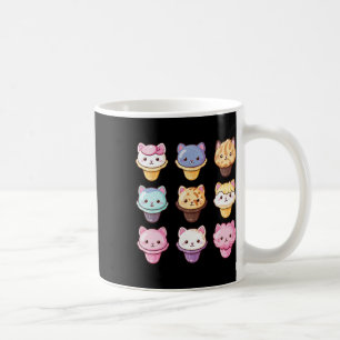 Caneca De Café Kawaii Cat Sorvete Doce Comida Lover