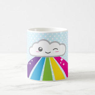 Caneca De Café Kawaii Cloud e Rainbow Mug