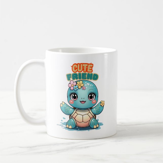 Caneca De Café Kawaii Cute Baby Turtle Mug (Esquerda)