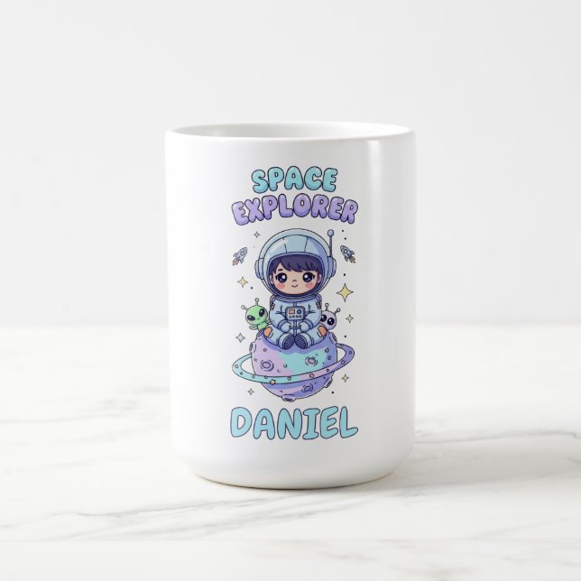 Caneca De Café Kawaii do Explorador de Espaço Personalizável (Centro)