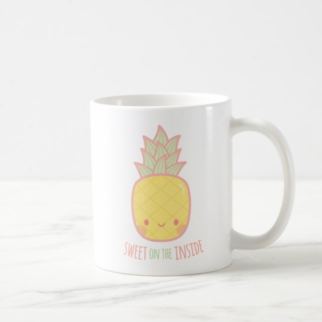 Caneca De Café Kawaii Doce por Dentro Abacaxi (Direita)