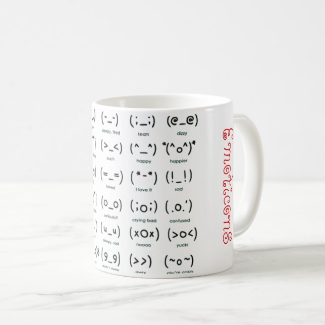 Caneca De Café Kawaii emojis (Frente Esquerda)