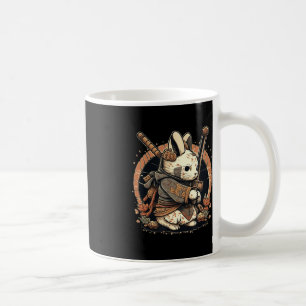 Caneca De Café Kawaii - Estilo Japonês Samurai Bunny Anime