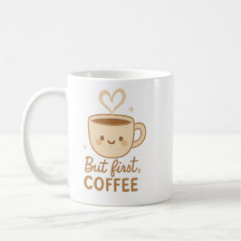 Caneca de Café Kawaii Fofa | Mas Primeiro, Café |