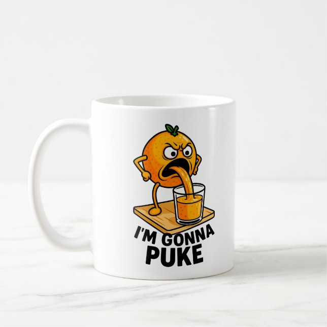 Caneca De Café Kawaii Fruta Funny Orange Juice (Esquerda)