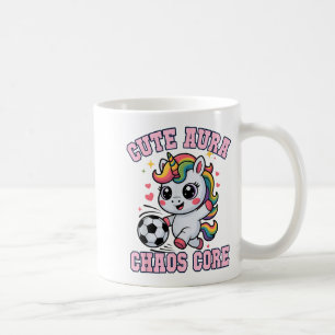 Caneca De Café Kawaii Futebol Unicórnio Fofo Aura Caos Núcleo Pon