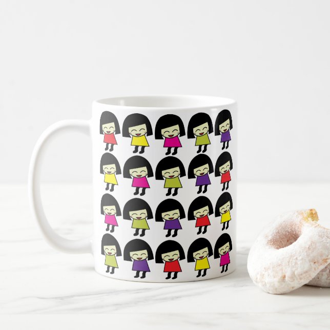 Caneca De Café Kawaii Garotas Fofas Kawaii (Com Donut)
