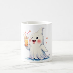 Caneca De Café Kawaii Ghost Bebendo Soda Mug