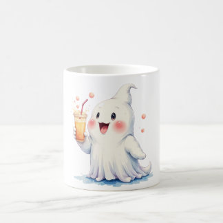 Caneca De Café Kawaii Ghost Bebendo Soda Mug