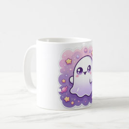 Caneca De Café Kawaii Ghost Mug Cute Pastel Halloween Café Cup