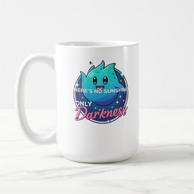 Caneca De Café Kawaii Ghost No Sunshine Only Darkness Aesthetic (Esquerda)