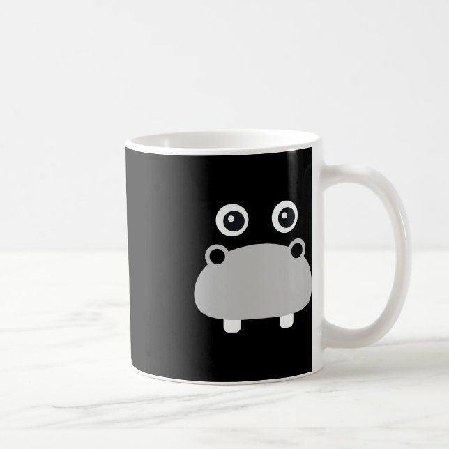 Caneca De Café Kawaii Hippo Enfrenta Fáceis Meninos De Figurino D (Direita)