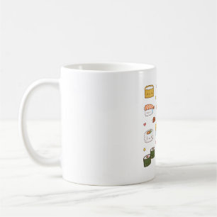 Caneca De Café Kawaii Japonês Sushi Nigiri Maki Set