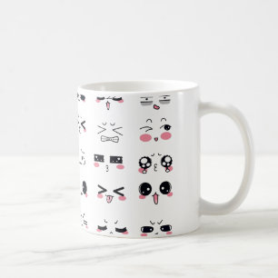 Caneca De Café kawaii kaomoji