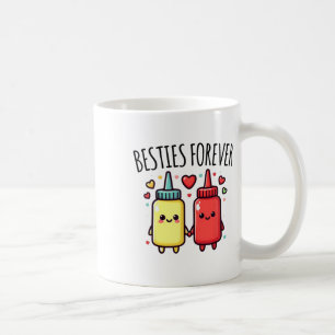 Caneca De Café Kawaii Ketchup E Mostarda Funny Bff Correspondendo