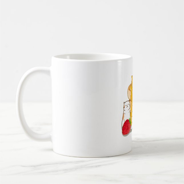 Caneca De Café Kawaii Kitten Pancakes (Esquerda)