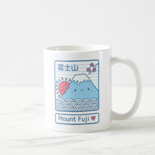 Caneca De Café Kawaii Love Monte Fuji Japão Doodle