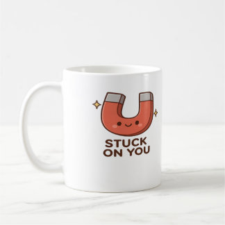 Caneca De Café Kawaii Magnet Stuck On You Cute Playful Style 