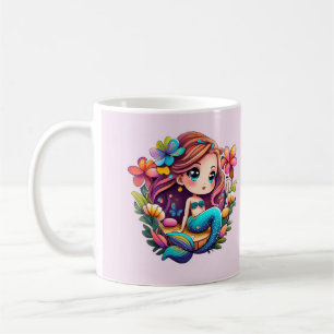 Caneca De Café Kawaii Mermaid