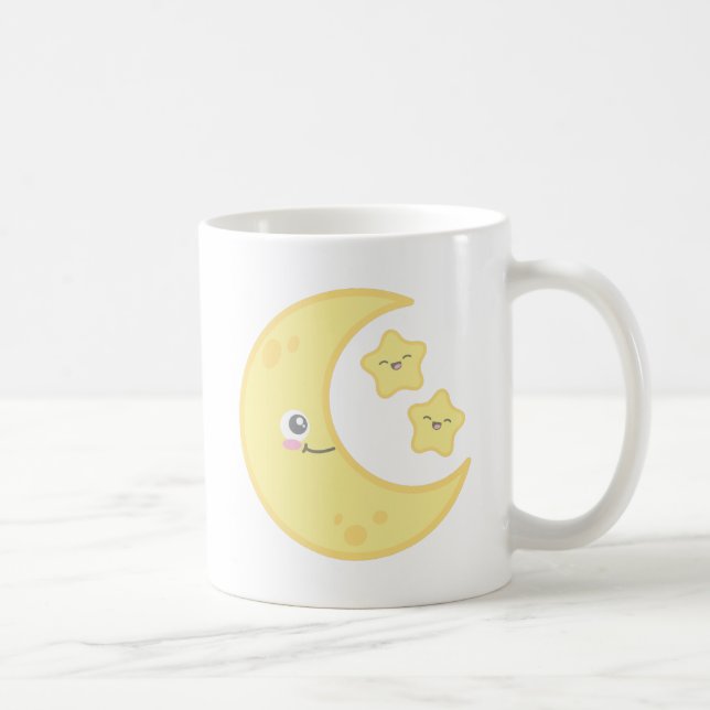 Caneca De Café Kawaii Moon e Stars Mug (Direita)