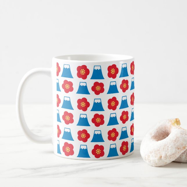 Caneca De Café Kawaii Mt. Fuji Design (Com Donut)