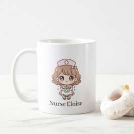Caneca De Café Kawaii Nurse Mug – Pastel Cute Chibi Nurse Coffee