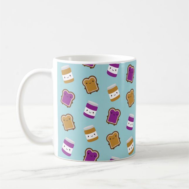 Caneca De Café Kawaii Peanut Butter & Jelly Sandwich Couple (Esquerda)