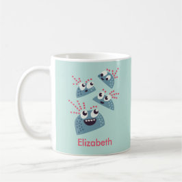 Caneca De Café Kawaii personagens bonitinhos nome das crianças